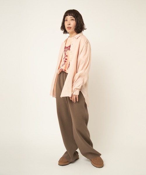 RNA-N(アールエヌエーエヌ)の「B2911 ウォッシャブルリネンレギュラーシャツ(シャツ/ブラウス・レディース・ピンク/ベージュ/ネイビー/ブラック・FREE)」の13枚目の写真
