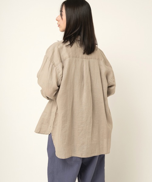 RNA-N(アールエヌエーエヌ)の「B2911 ウォッシャブルリネンレギュラーシャツ(シャツ/ブラウス・レディース・ピンク/ベージュ/ネイビー/ブラック・FREE)」の6枚目の写真