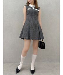 dazzlin | シャツカラーツイードミニワンピース(ワンピース)