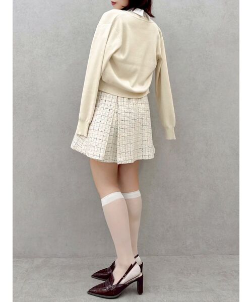 dazzlin（ダズリン）の「シャツカラーツイードミニワンピース（ワンピース・レディース・アイボリー/キャメル/チャコールグレー・SMALL/MEDIUM）」の12枚目の写真