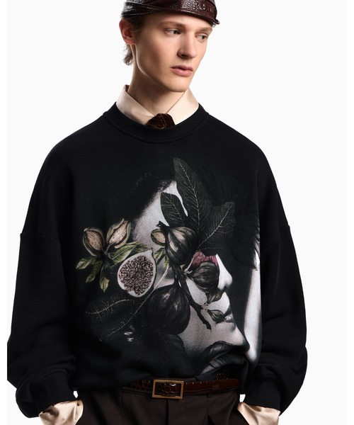 Emporio Armani◆ロゴ 花 刺繍 ASVジャージースウェットシャツ エンポリオ アルマーニ】ASV スウェットシャツ ツイルジャージー
