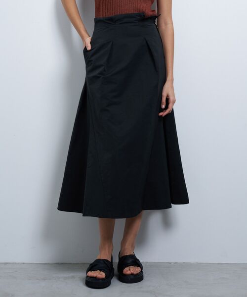 LANVIN en Bleu（ランバンオンブルー）の「メモリークロスタックスカート（スカート・レディース・ネイビー/ブルー系その他・38/36）」の2枚目の写真