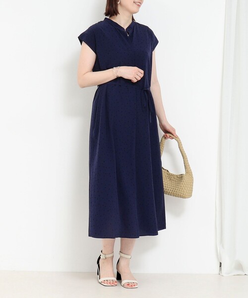 NOLLEY'S LIGHT（ノーリーズライト）の「フロントタックバンドカラープリントワンピース（ワンピース・レディース・ブルー系その他・38）」の17枚目の写真