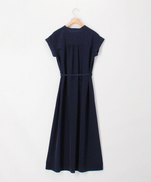 【sale】UR 7分袖フロントタックプリントワンピース♡ セール】フロントタックバンドカラープリントワンピース