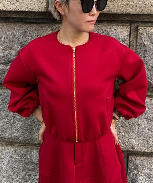 JENNE（ジェンヌ）の「カットソー軽量ブルゾン（その他アウター・レディース・レッド/ホワイト/ブラック/ブルー・SMALL/MEDIUM/LARGE）」の14枚目の写真