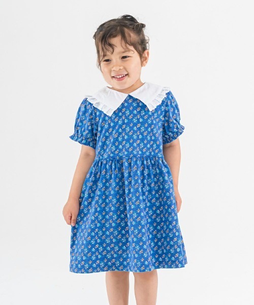 moimoln(モイモルン)の「【日本限定】フラワープリントワンピース(ワンピース・キッズ・ブルー・80cm/90cm/100cm/110cm/120cm/130cm)」の9枚目の写真
