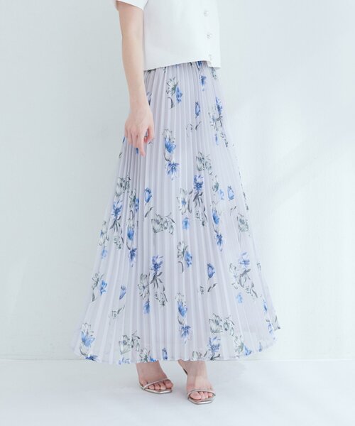 natural couture（ナチュラルクチュール）の「オーソドックスフラワープリーツスカート（スカート・レディース・ドット/ネイビー/グリーン/グレイッシュベージュ・FREE）」の22枚目の写真