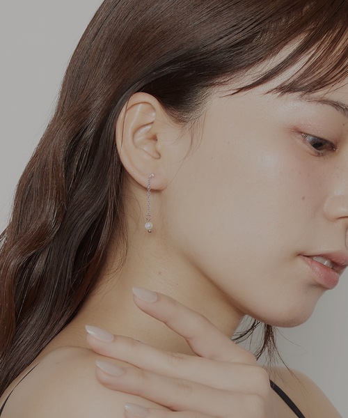 AKEL(アケル)の「【AKEL】アケル/ 淡水パールドロップピアス(両耳セット)/金属アレルギー対応ピアス(サージカルステンレス)(ピアス(両耳用)・レディース・シルバー/ゴールド・FREE)」の6枚目の写真