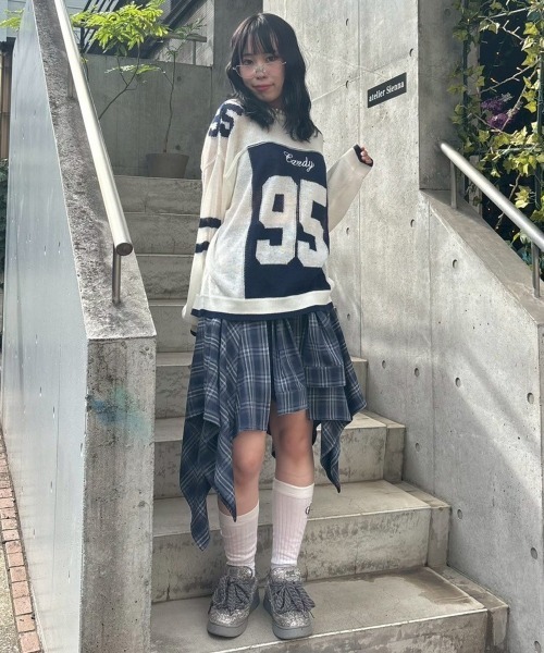 Candy Stripper（キャンディストリッパー）の「NUMBERING SHEER ニット（ニット/セーター・レディース・ピンク/オフホワイト/ブラック・FREE）」の19枚目の写真