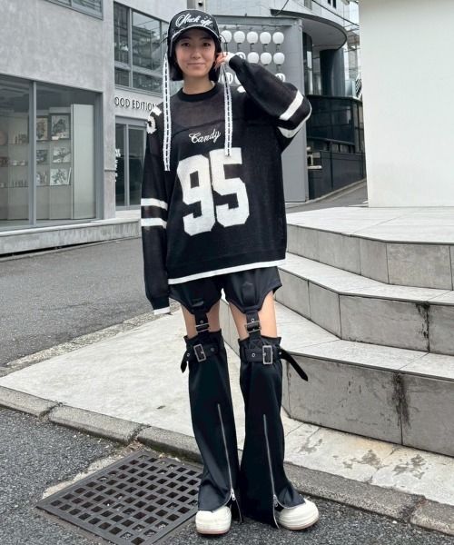 Candy Stripper（キャンディストリッパー）の「NUMBERING SHEER ニット（ニット/セーター・レディース・ピンク/オフホワイト/ブラック・FREE）」の22枚目の写真