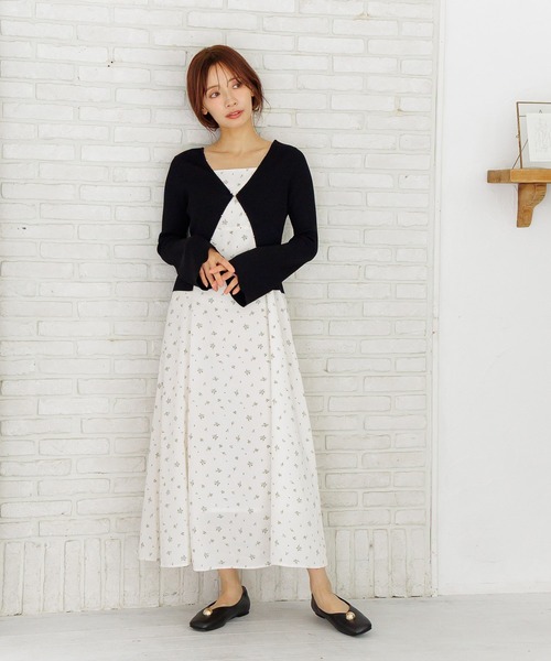 mysty woman(ミスティウーマン)の「プチパールショートカーディガン 587474(カーディガン/ボレロ・レディース・ブラック/ホワイト系その他・FREE)」の3枚目の写真