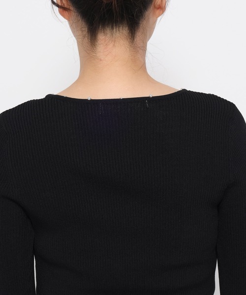 mysty woman(ミスティウーマン)の「プチパールショートカーディガン 587474(カーディガン/ボレロ・レディース・ブラック/ホワイト系その他・FREE)」の11枚目の写真