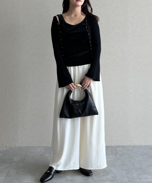 mysty woman(ミスティウーマン)の「プチパールショートカーディガン 587474(カーディガン/ボレロ・レディース・ブラック/ホワイト系その他・FREE)」の19枚目の写真