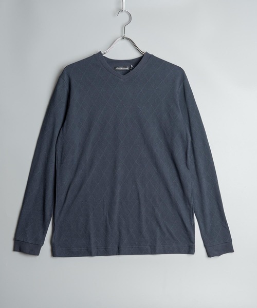 garsonwave（ギャルソンウェーブ）の「サーモライトモックネックVネックデザイン長袖Tシャツ(GW)（Tシャツ/カットソー・メンズ・ブラック/ネイビー/グレー/ホワイト・L/M/LL/S）」の4枚目の写真