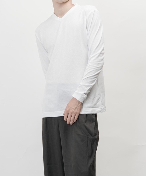 garsonwave（ギャルソンウェーブ）の「サーモライトモックネックVネックデザイン長袖Tシャツ(GW)（Tシャツ/カットソー・メンズ・ブラック/ネイビー/グレー/ホワイト・L/M/LL/S）」の6枚目の写真