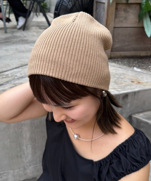 CIAOPANIC TYPY（チャオパニックティピー）の「【プチプラ】リブニットビーニー（ニットキャップ/ビーニー・レディース・オフホワイト/グレー/レッド/チャコールグレー/ブラック/ベージュ・ONE SIZE）」の5枚目の写真