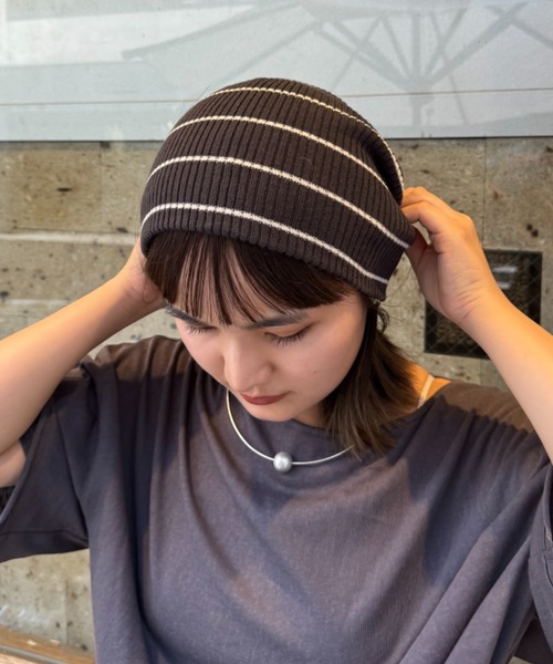 CIAOPANIC TYPY（チャオパニックティピー）の「【プチプラ】リブニットビーニー（ニットキャップ/ビーニー・レディース・オフホワイト/グレー/レッド/チャコールグレー/ブラック/ベージュ・ONE SIZE）」の9枚目の写真