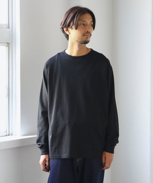 B:MING by BEAMS(ビーミングバイビームス)の「SIMPLE YET / オリジナルコットン ロングスリーブ Tシャツ(Tシャツ/カットソー・メンズ・ブラック/オフホワイト・S/M/L/XL)」の2枚目の写真