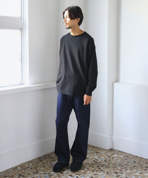 B:MING by BEAMS(ビーミングバイビームス)の「SIMPLE YET / オリジナルコットン ロングスリーブ Tシャツ(Tシャツ/カットソー・メンズ・ブラック/オフホワイト・S/M/L/XL)」の3枚目の写真