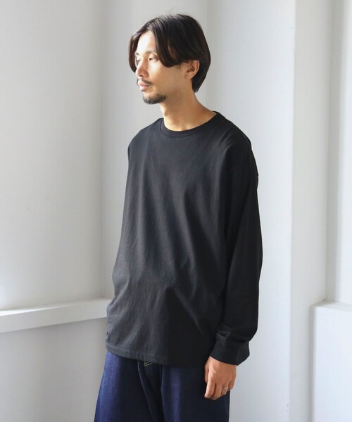 B:MING by BEAMS(ビーミングバイビームス)の「SIMPLE YET / オリジナルコットン ロングスリーブ Tシャツ(Tシャツ/カットソー・メンズ・ブラック/オフホワイト・S/M/L/XL)」の4枚目の写真
