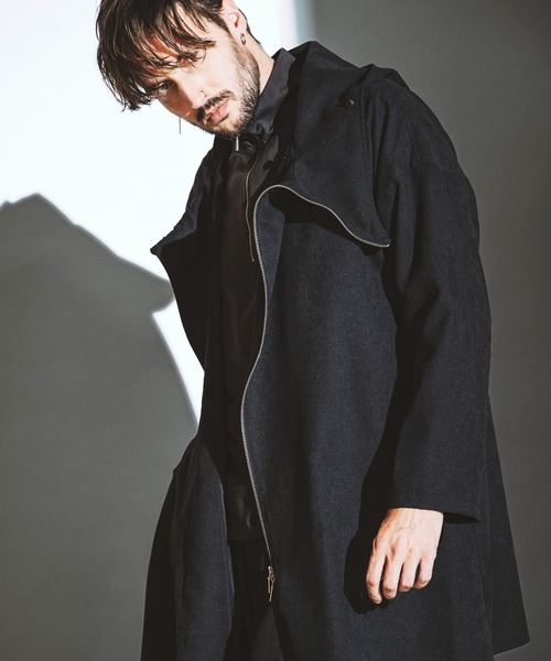 ライダースフードBIGコート（モッズコート）｜NO ID