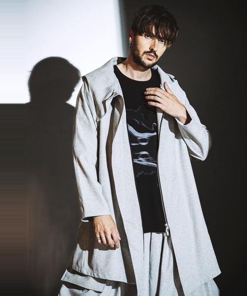 NO ID.（ノーアイディ）の「ライダースフードBIGコート（モッズコート