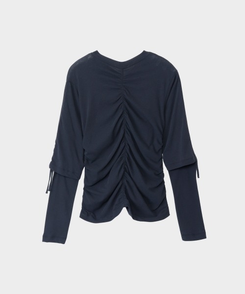 SHIRRIING LAYERED T-SHIRT(Tシャツ/カットソー)|CINOH(チノ SHIRRIING LAYERED T-SHIRT(Tシャツ/カットソー)|CINOH(チノ