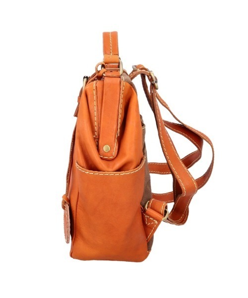 zucchero（ズッケロ）の「zucchero 本革がま口リュック（バックパック/リュック・レディース・ブラウン・FREE）」の2枚目の写真