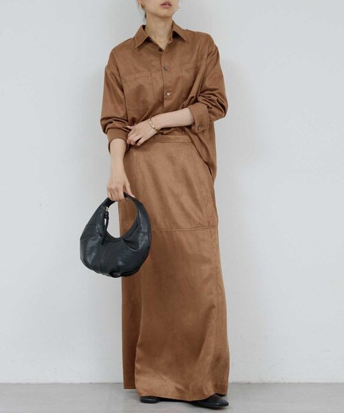 GALLARDAGALANTE（ガリャルダガランテ）の「【セットアップ対応】フェイクスエードフレアスカート（スカート・レディース・グレイッシュベージュ/キャメル・0/1）」の22枚目の写真