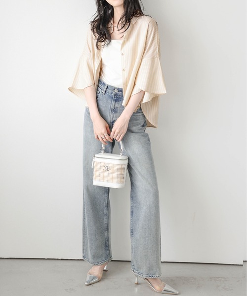 La-gemme(ラジェム)の「ペタルスリーブシャツ(シャツ/ブラウス・レディース・ベージュ/ホワイト/ブルー・フリー)」の18枚目の写真