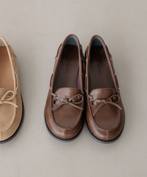 BAYFLOW（ベイフロー）の「[柔らかくてフィット感◎]デッキシューズ（モカシン/デッキシューズ・レディース・ベージュ/ブラウン・MEDIUM/LARGE）」の18枚目の写真