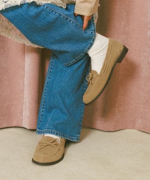 BAYFLOW（ベイフロー）の「[柔らかくてフィット感◎]デッキシューズ（モカシン/デッキシューズ・レディース・ベージュ/ブラウン・MEDIUM/LARGE）」の20枚目の写真