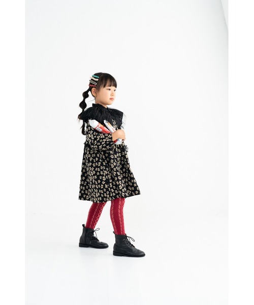 nino（ニノ）の「モノトーンフラワージャガードワンピース（ワンピース・キッズ・ブラック・130cm/140cm）」の5枚目の写真