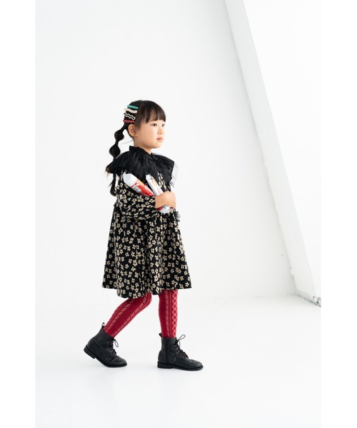 nino（ニノ）の「モノトーンフラワージャガードワンピース（ワンピース・キッズ・ブラック・130cm/140cm）」の6枚目の写真