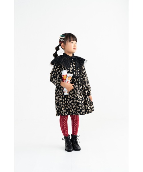 nino（ニノ）の「モノトーンフラワージャガードワンピース（ワンピース・キッズ・ブラック・130cm/140cm）」の8枚目の写真