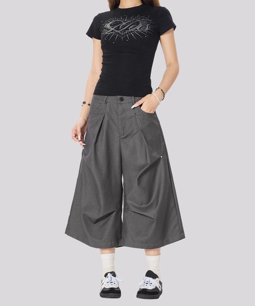 TOBEE(トゥビー)の「【TOBEE】タック スタッズ ワイドハーフスラックス(スラックス・メンズ・ブラック/グレー・MEDIUM/LARGE/X-LARGE)」の16枚目の写真