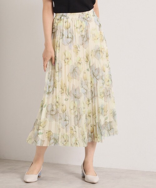 ITS'DEMO(イッツデモ)の「【手洗い可/ウエストゴム】花柄チュールスカート(スカート・レディース・アイボリー系/ブラウン系1/ブラック系・00)」の8枚目の写真