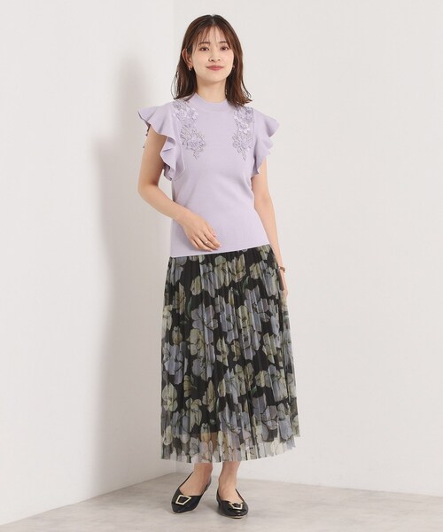 ITS'DEMO(イッツデモ)の「【手洗い可/ウエストゴム】花柄チュールスカート(スカート・レディース・アイボリー系/ブラウン系1/ブラック系・00)」の13枚目の写真