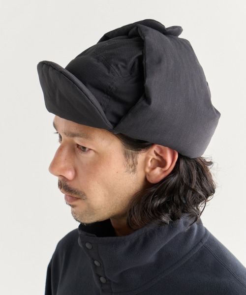 NANGA(ナンガ)の「HINOC RIPSTOP DOWN EAR FLAP CAP/ヒノックリップストップ ダウンイヤーフラップキャップ(キャップ・メンズ・ブラック/アーミー/ブルー系その他/ベージュ・FREE)」の7枚目の写真