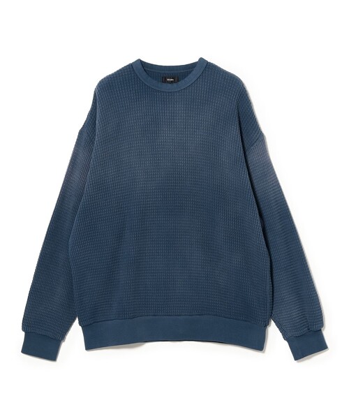 BEAMS（ビームス）の「ワイドフィット フェード ヘビーウェイトワッフル Tシャツ（Tシャツ/カットソー・メンズ・ネイビー/チャコールグレー・S/M/L/XL）」の6枚目の写真