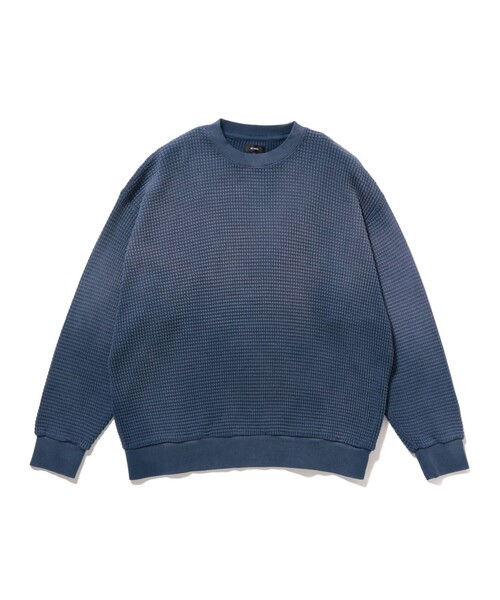 BEAMS（ビームス）の「ワイドフィット フェード ヘビーウェイトワッフル Tシャツ（Tシャツ/カットソー・メンズ・ネイビー/チャコールグレー・S/M/L/XL）」の12枚目の写真