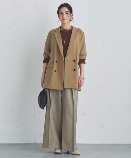 Doux archives（ドゥアルシーヴ）の「ダブルブレストテーラードジャケット（テーラードジャケット・レディース・ブラック/グレー/ベージュ・38）」の5枚目の写真