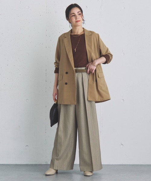 Doux archives（ドゥアルシーヴ）の「ダブルブレストテーラードジャケット（テーラードジャケット・レディース・ブラック/グレー/ベージュ・38）」の6枚目の写真