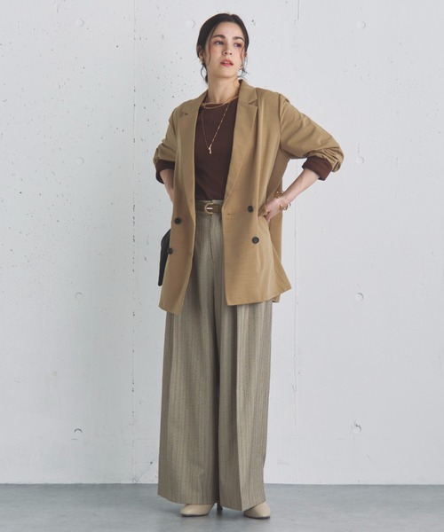 Doux archives（ドゥアルシーヴ）の「ダブルブレストテーラードジャケット（テーラードジャケット・レディース・ブラック/グレー/ベージュ・38）」の9枚目の写真