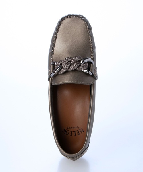 enchanted（エンチャンテッド）の「【柔らか・履きやすい】MELLOW チェーンモチーフモカシン（モカシン/デッキシューズ・レディース・ブラック/ライトブラック/ブロンズ・22/22.5/23/23.5/24/24.5/25）」の11枚目の写真