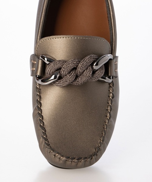 enchanted（エンチャンテッド）の「【柔らか・履きやすい】MELLOW チェーンモチーフモカシン（モカシン/デッキシューズ・レディース・ブラック/ライトブラック/ブロンズ・22/22.5/23/23.5/24/24.5/25）」の13枚目の写真