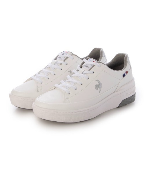 le coq sportif(ルコックスポルティフ)の「【レイン対応】厚底レースアップスニーカー(LCS セーヴル リフト II)(スニーカー・レディース・ベージュ/ブラック/シルバー系その他4/杢グレー・23cm/24.5cm/23.5cm/24cm/22.5cm/25cm)」の4枚目の写真
