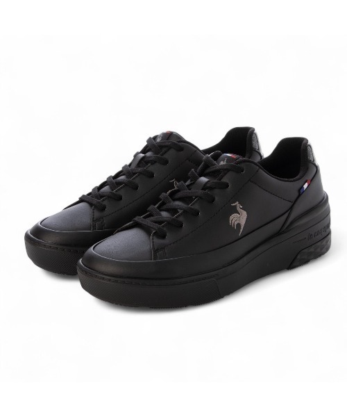 le coq sportif(ルコックスポルティフ)の「【レイン対応】厚底レースアップスニーカー(LCS セーヴル リフト II)(スニーカー・レディース・ベージュ/ブラック/シルバー系その他4/杢グレー・23cm/24.5cm/23.5cm/24cm/22.5cm/25cm)」の2枚目の写真