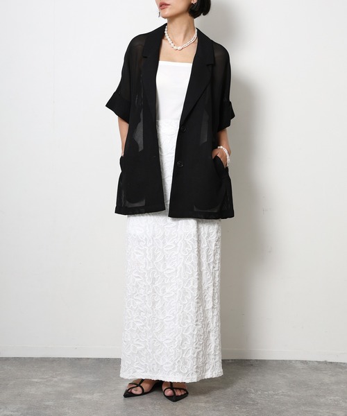 Floran(フローラン)の「コード刺繍ベロアスカート(スカート・レディース・ネイビー/ベージュ/ブラック/オフホワイト・FREE)」の15枚目の写真