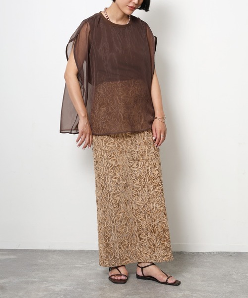 Floran(フローラン)の「コード刺繍ベロアスカート(スカート・レディース・ネイビー/ベージュ/ブラック/オフホワイト・FREE)」の20枚目の写真